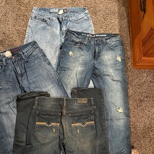 4 pair total Urban Pipeline Slim, bootcut, Straight. Relaxed Blue Jeans